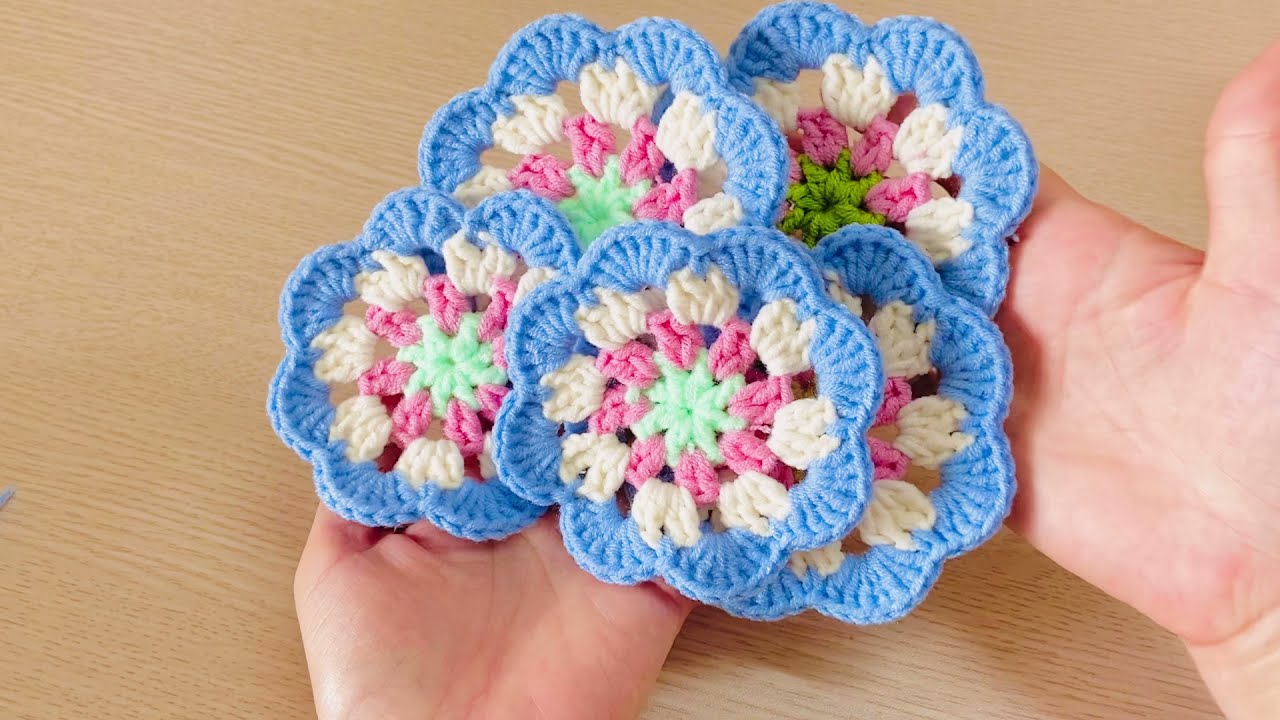 Móc lót ly hoa xinh - Dạy móc len đơn giản cho người mới bắt đầu - Crochet Doily
