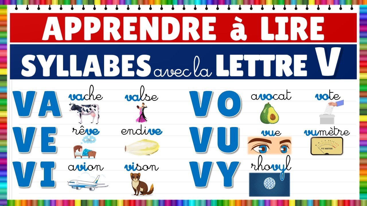 Apprendre à lire || Montessori || Syllabes avec la lettre V - Exercice de lecture. #français #eme