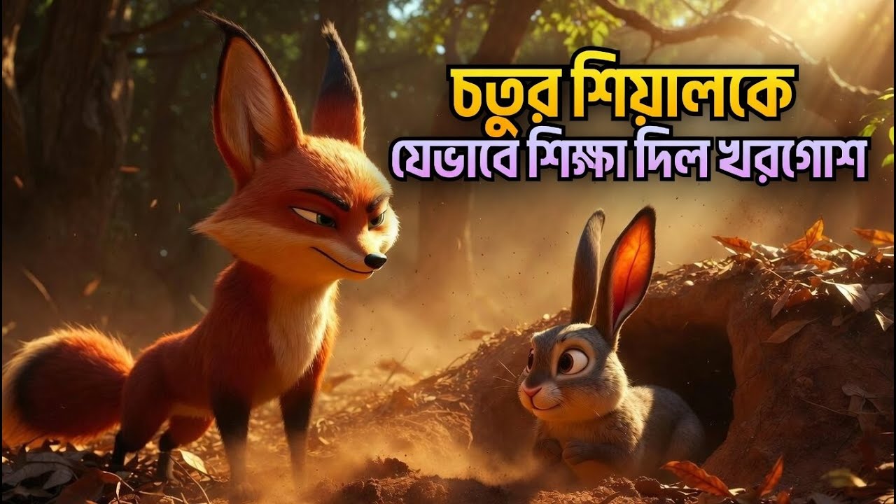 চতুর শিয়ালকে যেভাবে শিক্ষা দিল খরগোশ | বাংলা গল্প #carton #foxstory  #fox