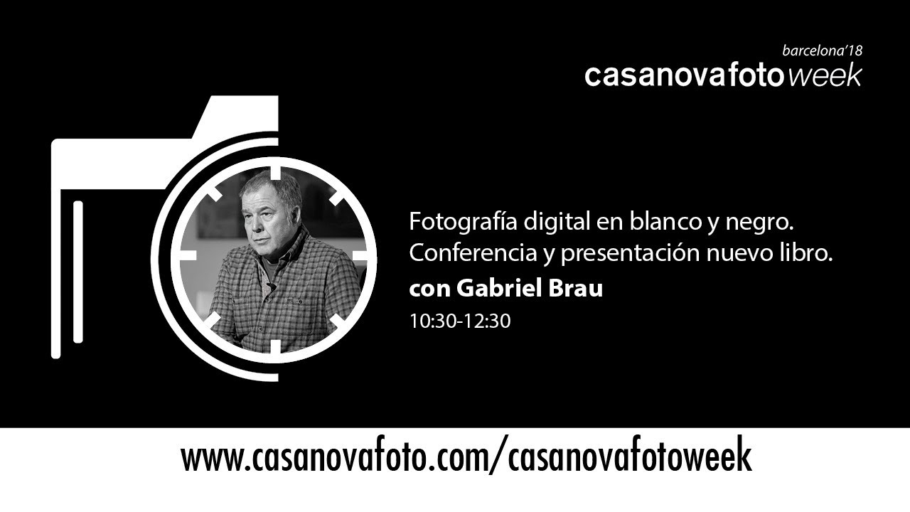 Foto en blanco y negro con Gabriel Brau