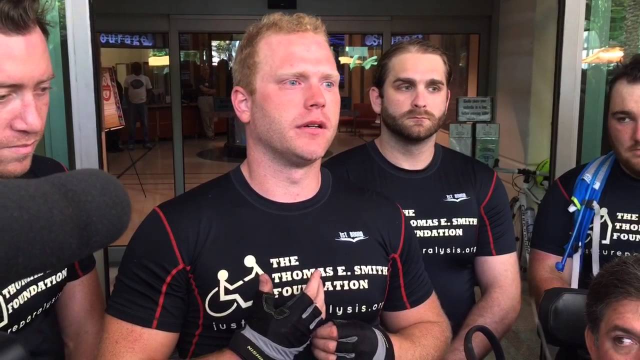 Twice paralyzed Tom Smith rides his bike from Boston to Miami