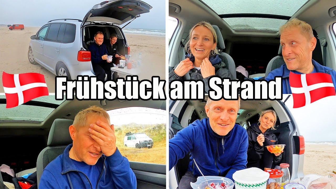 Frühstück im Kofferraum - VW Touran Minimalismus Camping am Strand  🌞 AddiHabibi Urlaub Vlog