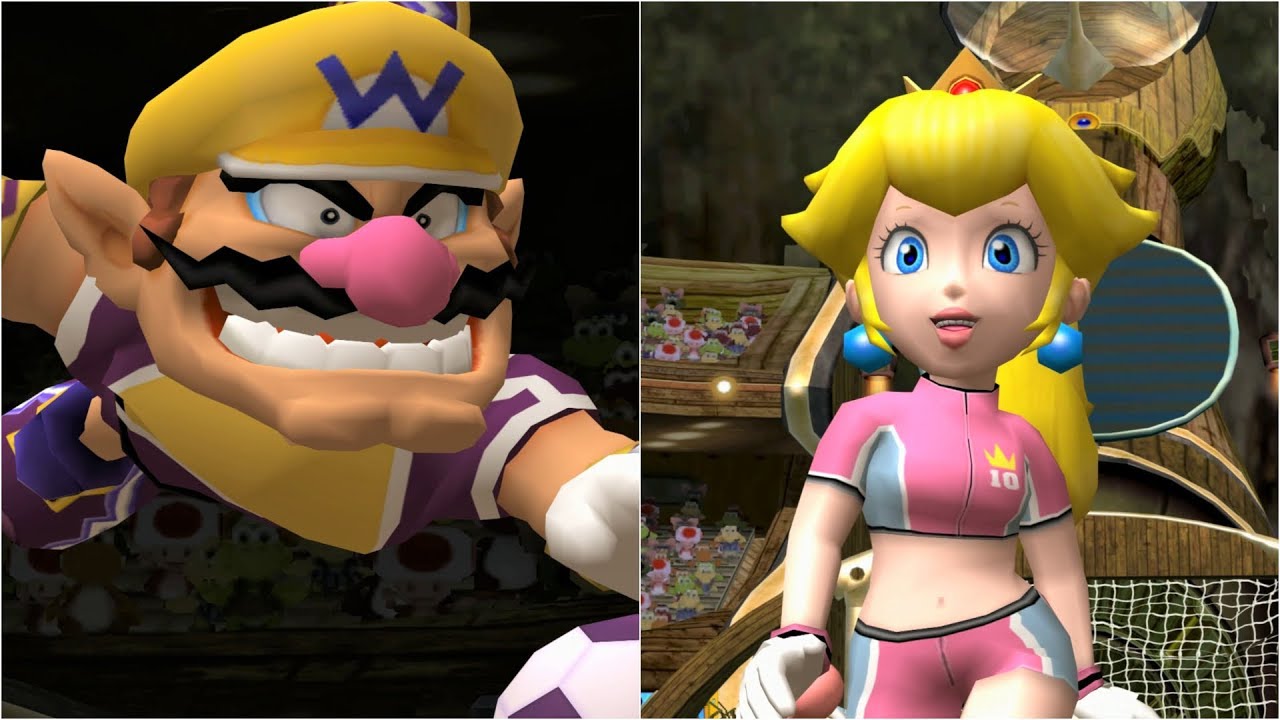 Super Mario Strikers - Wario vs Peach - GameCube Gameplay (4K60fps)