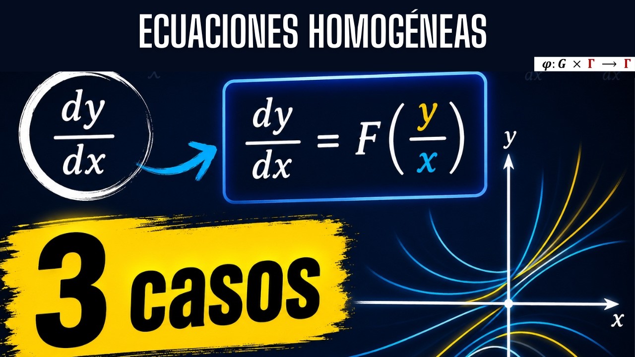 Ecuaciones lineales homogéneas con coeficientes constantes (3 casos)