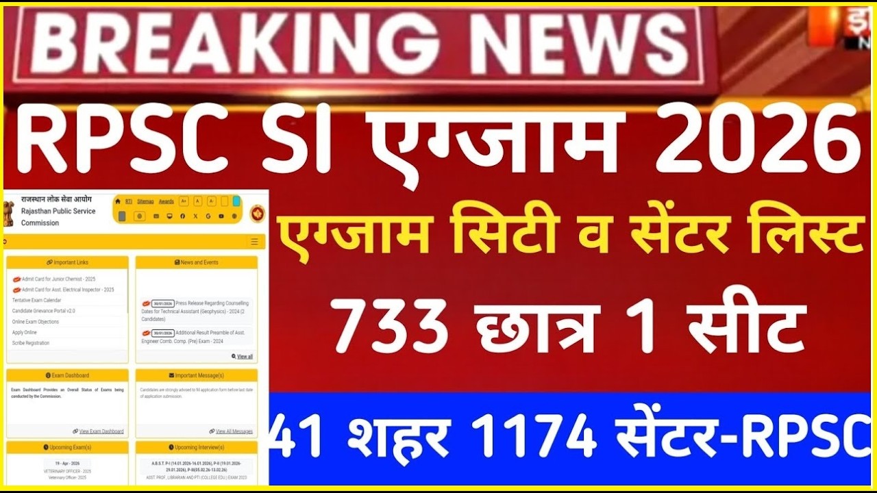 RPSC PSI Exam City 2026 Kaise Check Kare? How to Check Exam City & Center | PSI Admit Card Released!