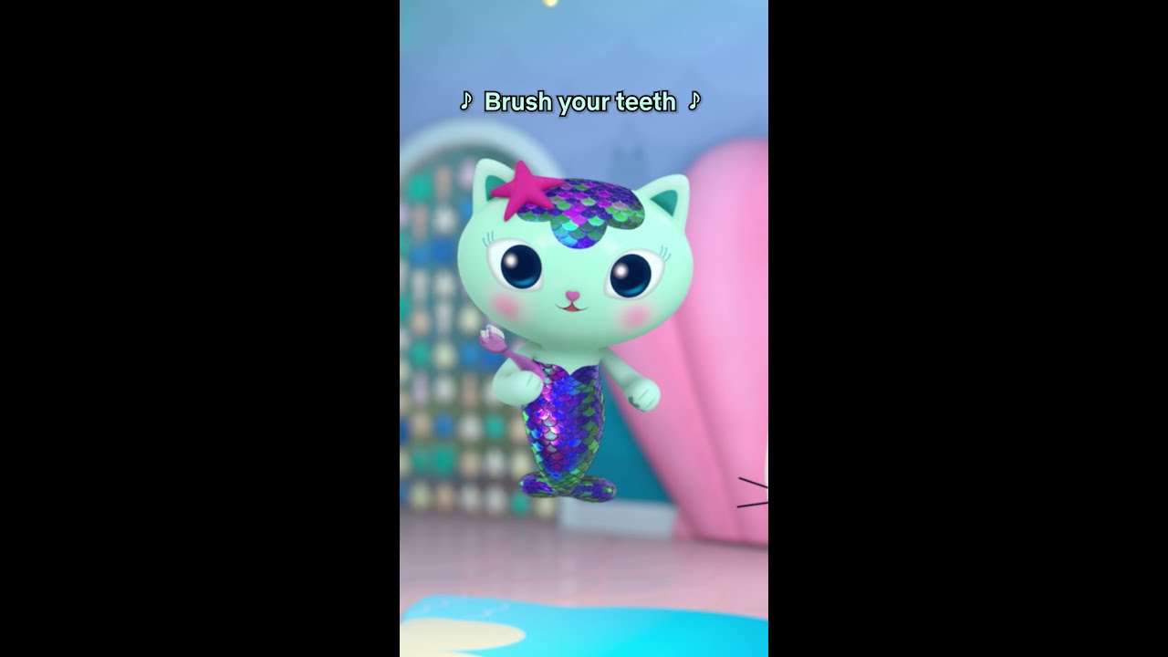 MerCat shows you how to brush your teeth! 🦷🪥 Gabby's Dollhouse is now playing on Netflix!