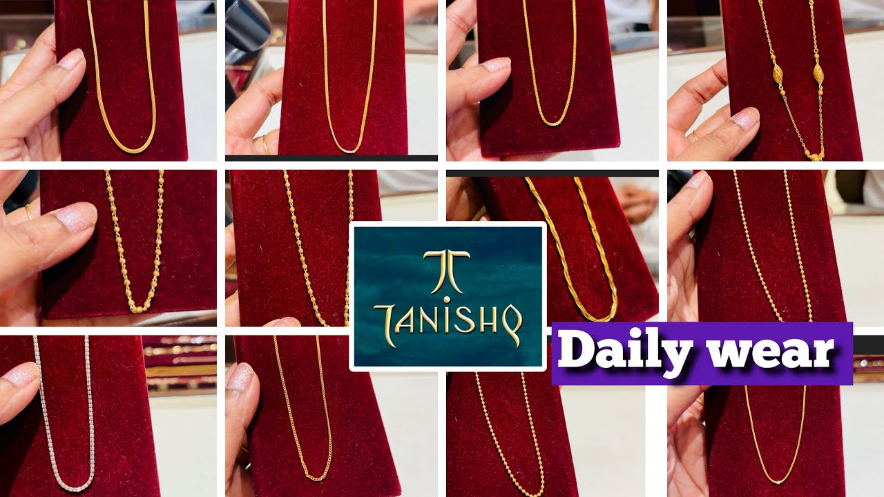 Tanishq Light weight gold chains design with price | Tanishq daily wear gold Bangles design |Tanishq
