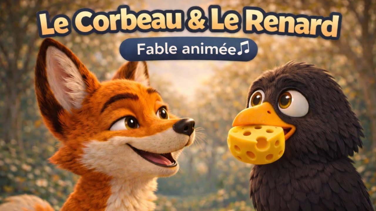 Le Corbeau et Le Renard 🦊🧀 | Fable animée en chanson 🎵 | Histoire pour enfants