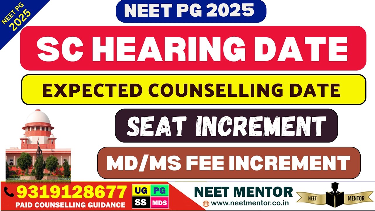 NEET PG 2025 🔥 Supreme Court Hearing Date / Counselling Date / MD/MS Seat & Fee increment/Tamil nadu