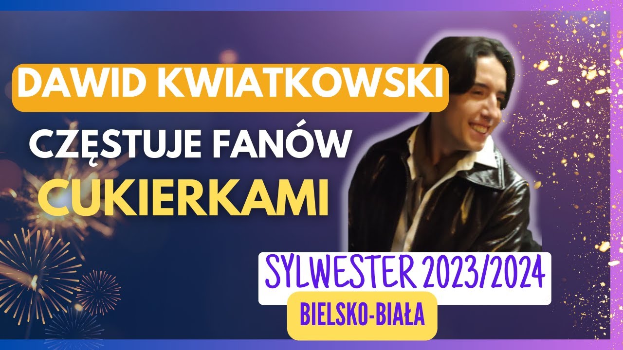 DAWID KWIATKOWSKI częstuje fanów cukierkami BIELSKO BIAŁA Nowy Rok 2024