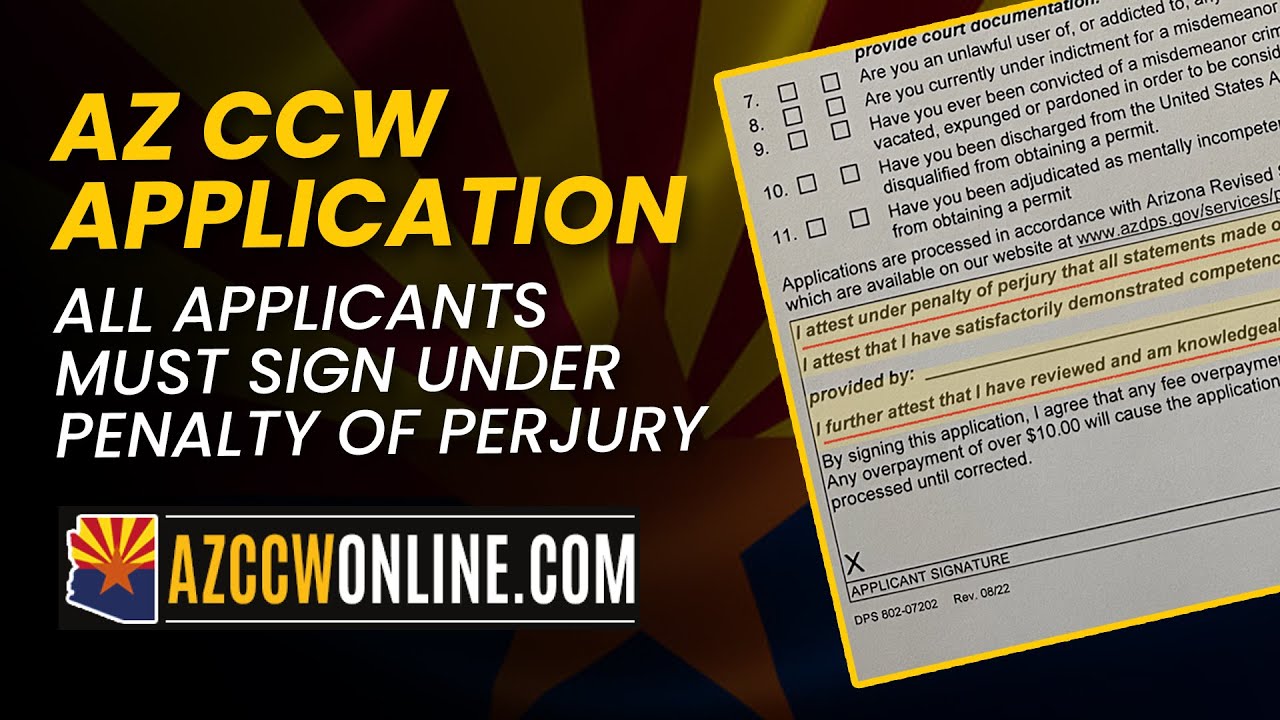 AZ CCW Permit Application, Penalty Of Perjury