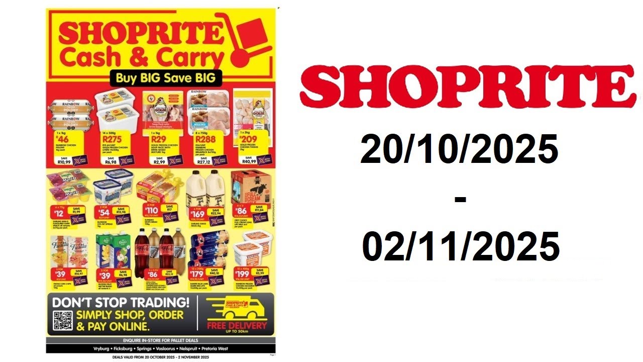 Shoprite specials - Cash & Carry Month End Deals Selected Stores - 20/10/2025 - 02/11/2025