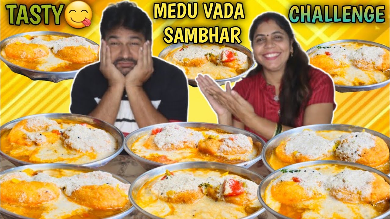 6 Plate Home Made Tasty Crispy Medu Vada Sambhar Eating Challenge | Street Food Challenge 