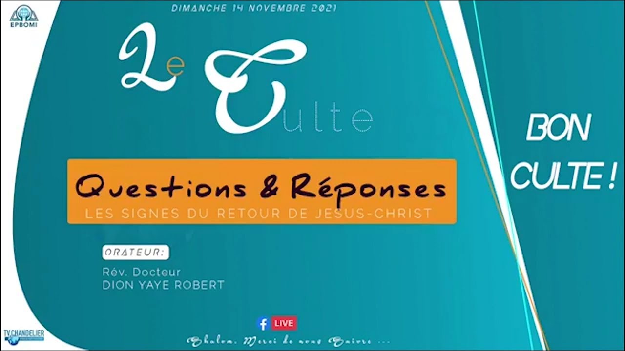 Le Rév. Dr DION Yayé Robert répond aux questions de fidèles (Partie 1)