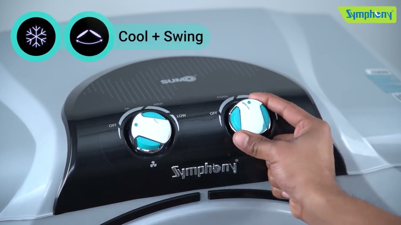 Symphony Sumo 115 XL Desert Air Cooler  i-Pure Console and Low Power Consumption (115L, Grey)
