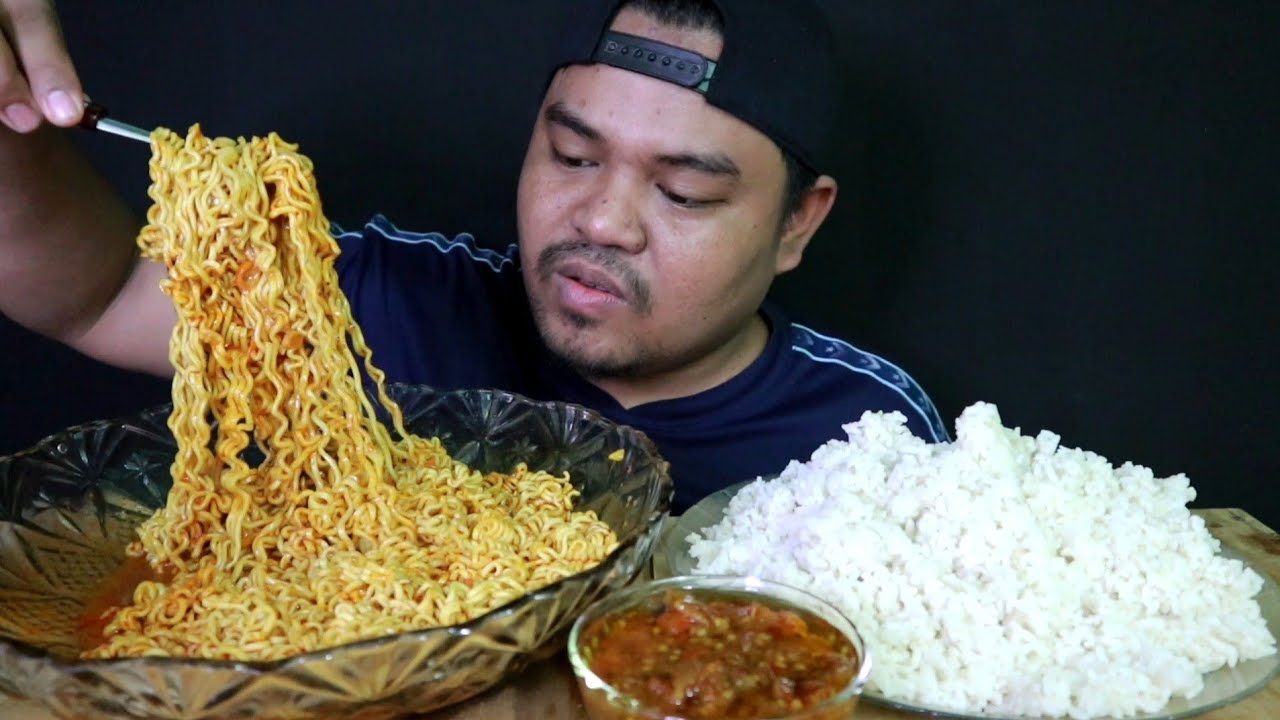 ALHAMDULILLAH KENYANG DAN NIKMAT!!MIE+NASI+SAMBEL TERASI