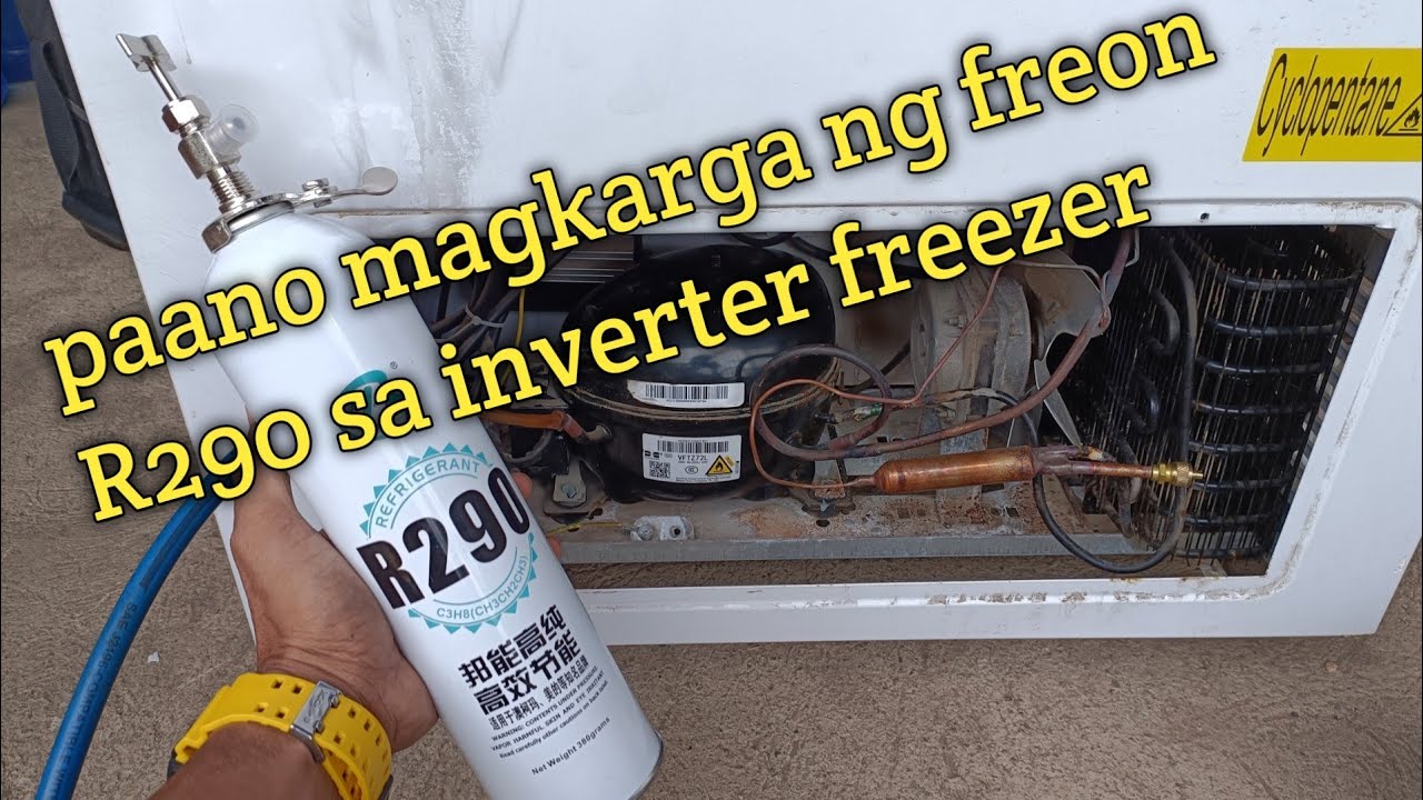 Inverter freezer sa taas lang ang may yelo sa baba wala charging R290 freon 3door chest type.