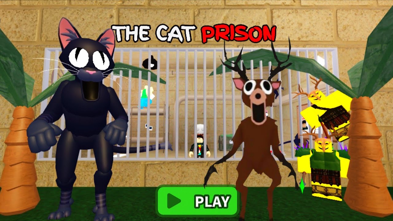 الهروب من سجن القط الاسود وغزال الغابة في ربلوكس 😱99 Nights in Forest Cat PRISON RUN OBBY ‼️ #Roblox