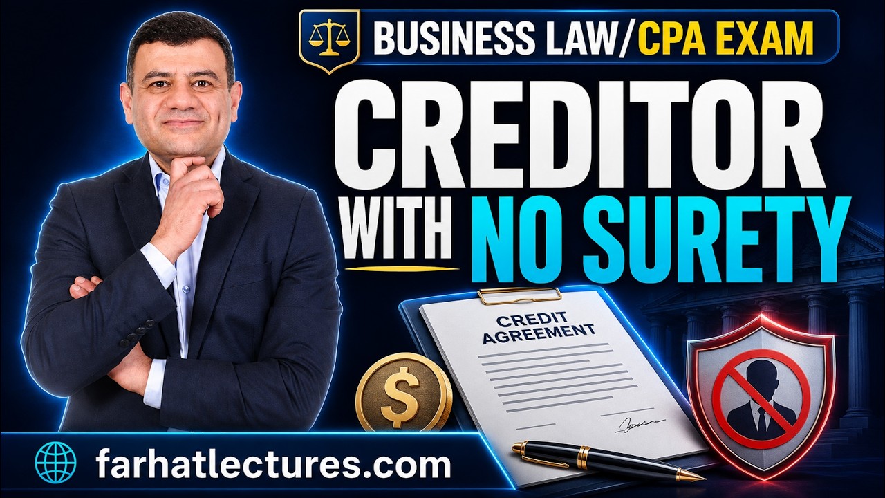 Creditor with no Surety | Business Law | CPA Exam