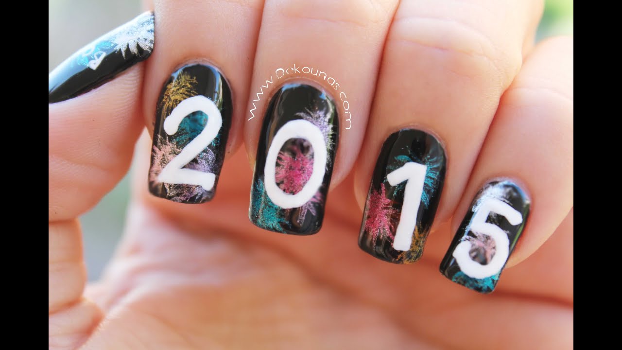 Decoracion de uñas para fin de año 2015 - New year nail art