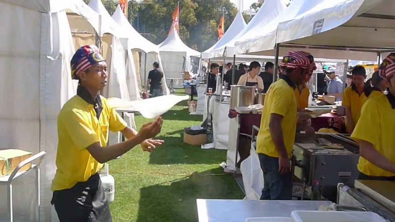 Roti Canai Man making flying bread at Sydney Malaysia Fest (MFest)