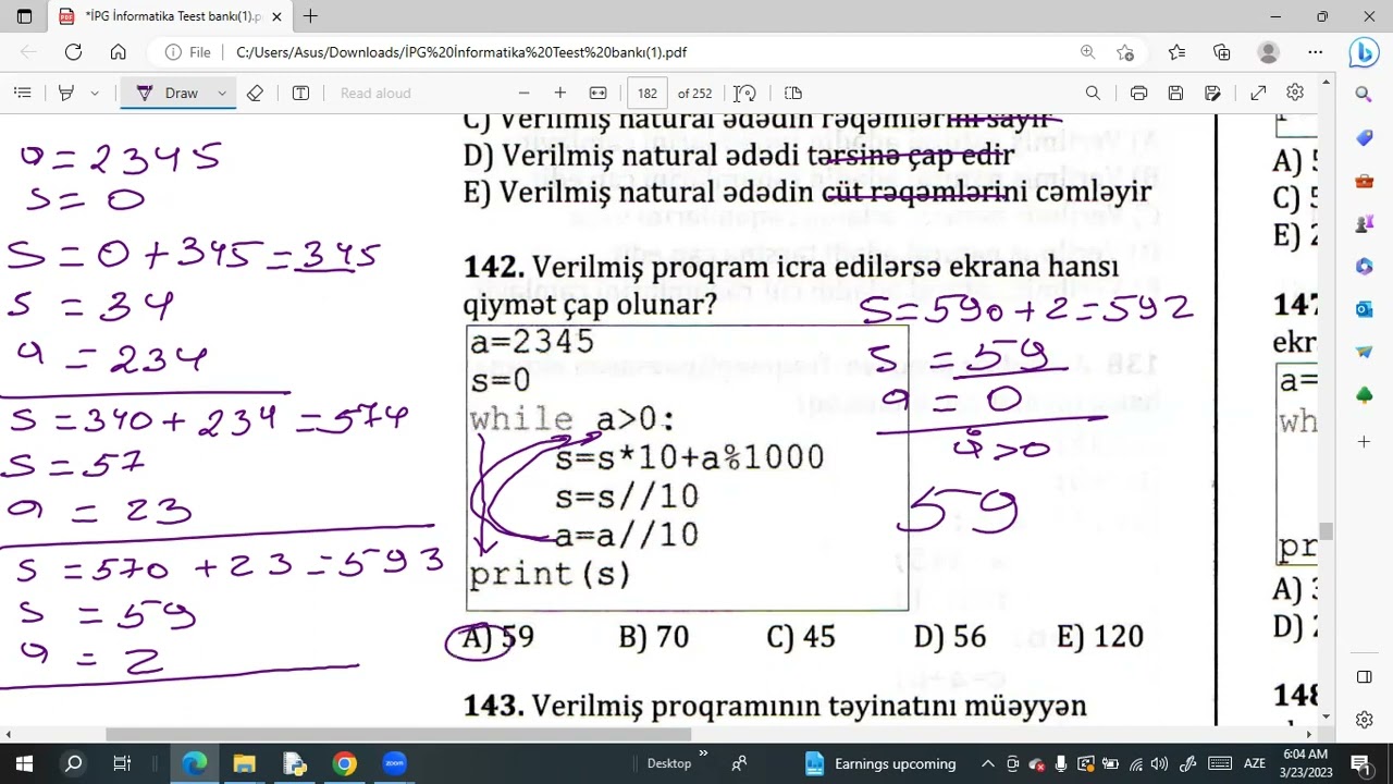 PYTHON TESTLƏR  İPG ( 140-165)