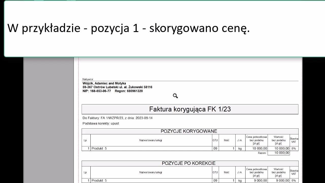 korekty