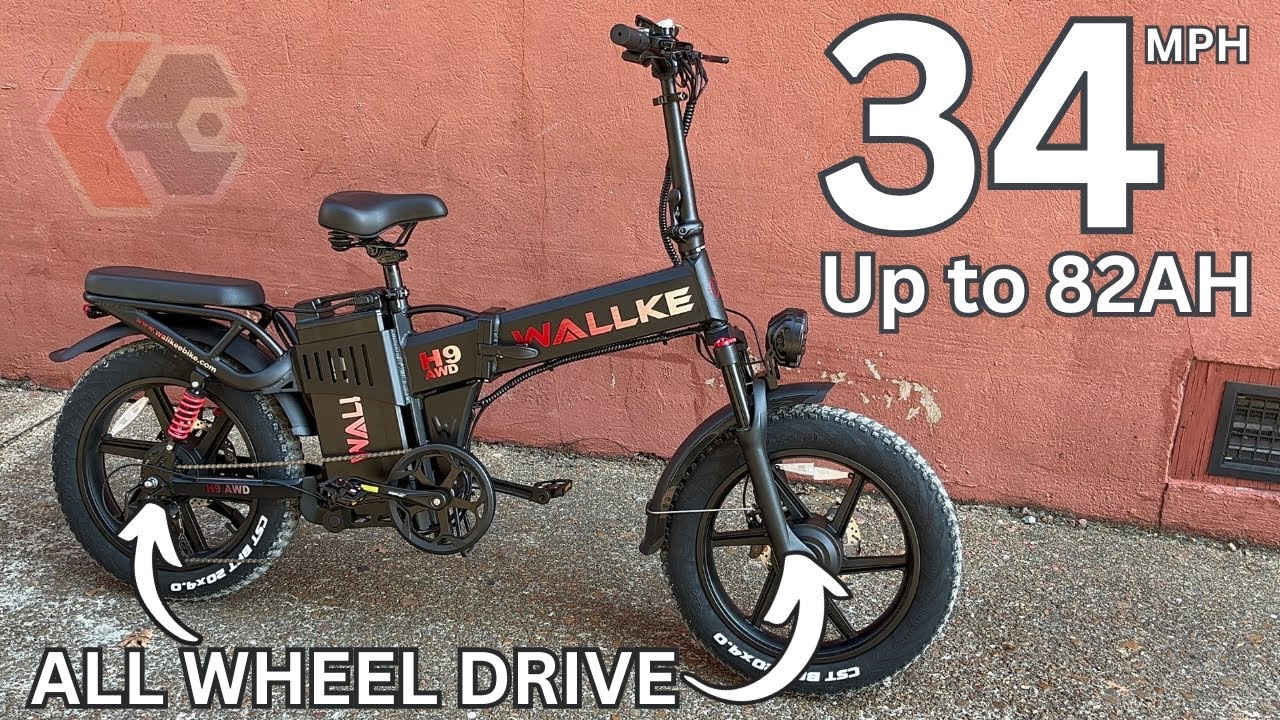DUAL MOTORS + 34MPH = Wallke H9 AWD Folding eBike - 48V up to 82AH Battery