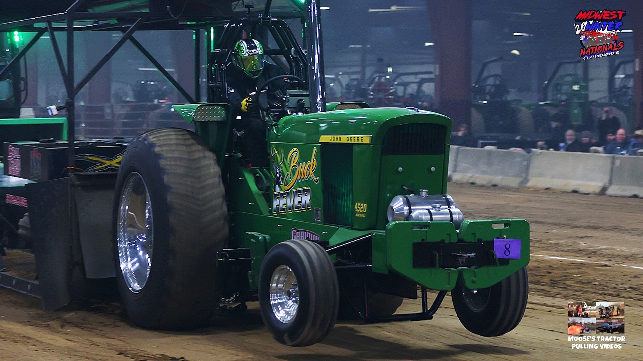 10,500lb Farm Stock Tractors pulling during Session 1 of the 2026 Midwest Winter Nationals!