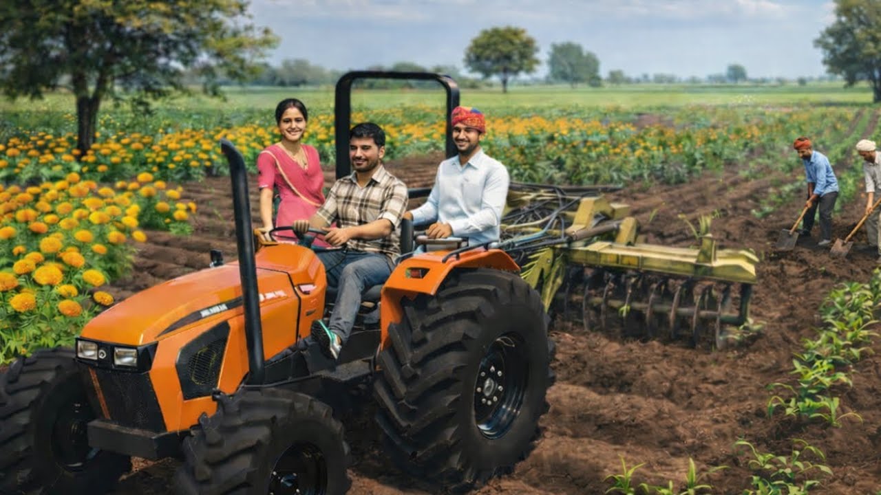 Tractor se tamatar ki kheti , tractor farming 🌾 | hindustan tractor tometo harvesting 3d gameplay 
