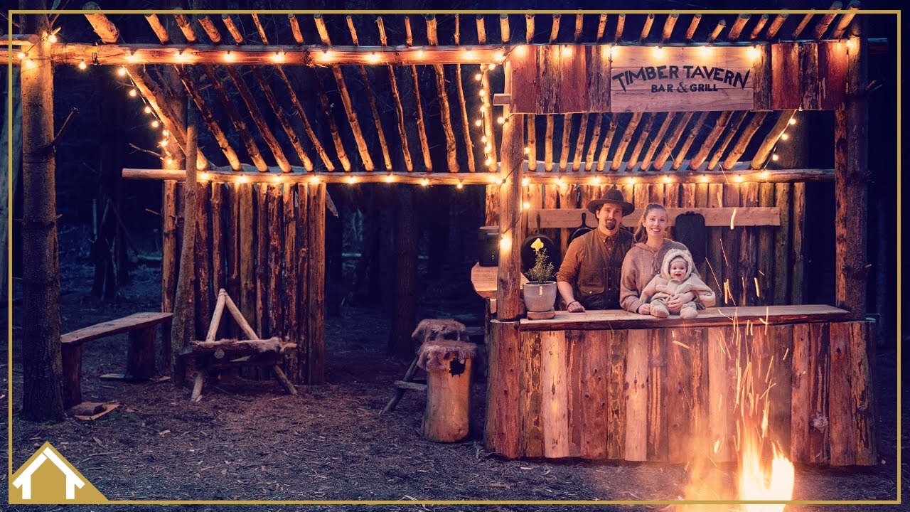 Строительство автономной кухни с костровой зоной // Бар и гриль Timber Tavern