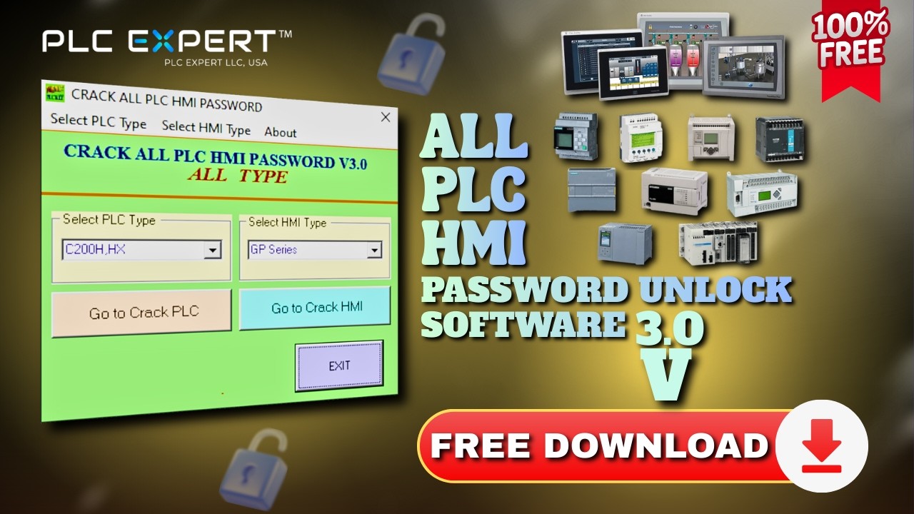 ALL PLC HMI PASSWORD UNLOCK SOFTWARE V3.0 | Secret Unlock Process | Free Download Link