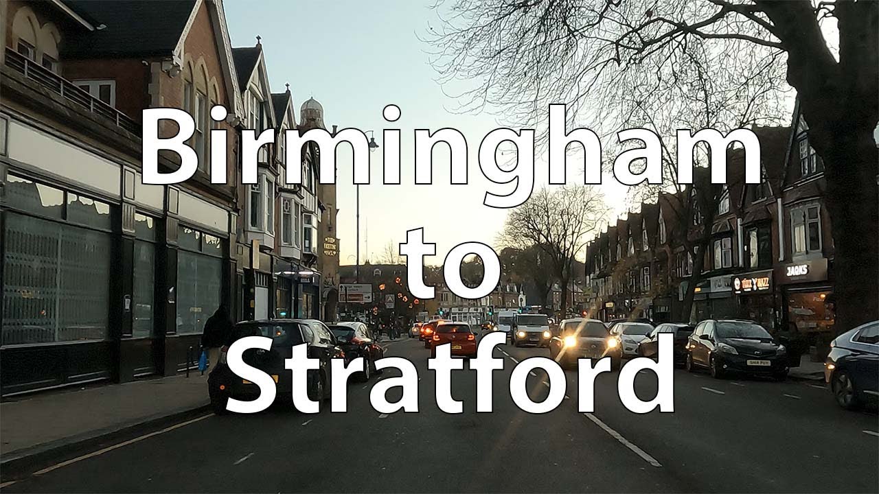 [4K] Driving from Birmingham to Stratford via King's Heath (UK)