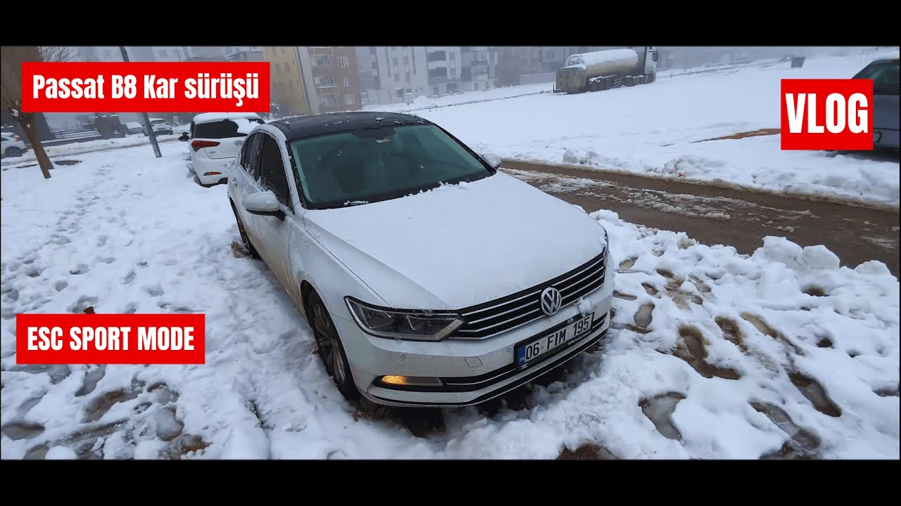 Passat B8 Kar Sürüşü | ESC Sport Modu | Karda DSG Tepkileri | Minik Eğlence