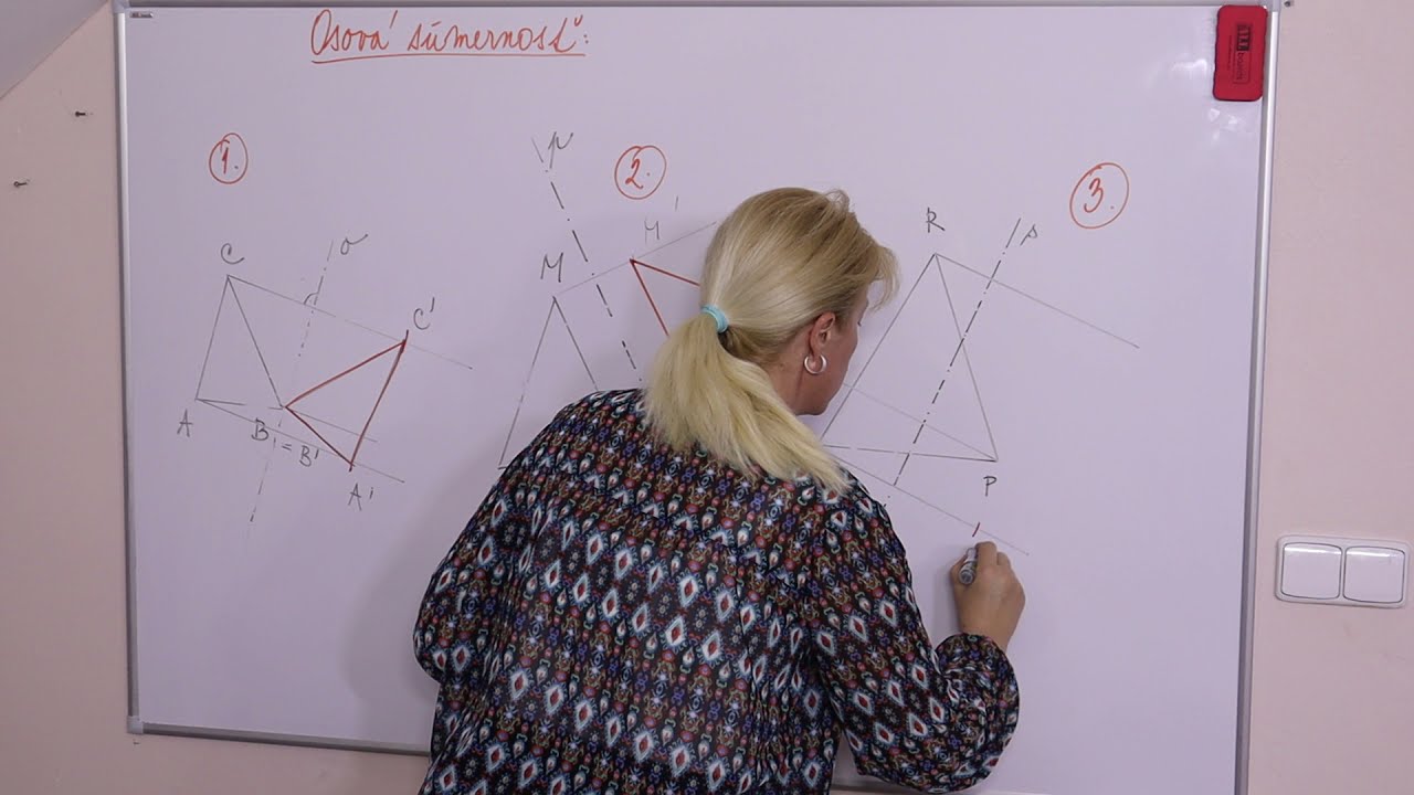 Matematika - osová súmernosť - trojuholník.