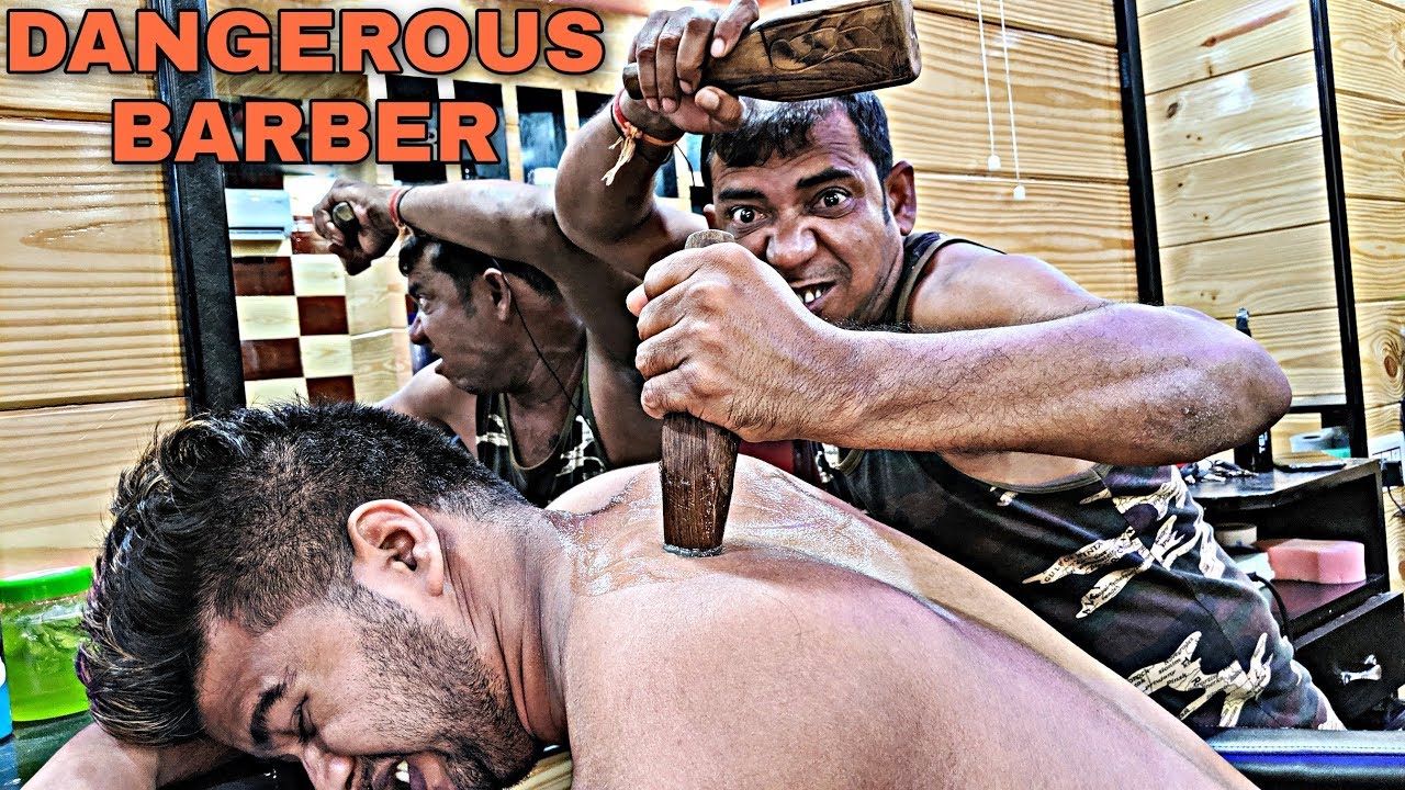 Thailand special Tok Sen massage therapy for back pain relief and Loud Cracking by asim barber ASMR