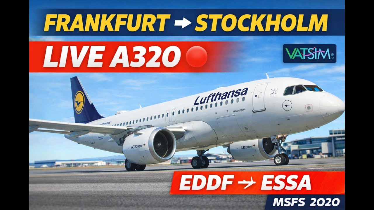 Lufthansa A320 LIVE 🔴 EDDF to ESSA | VATSIM Full Flight ✈️ MSFS 2020