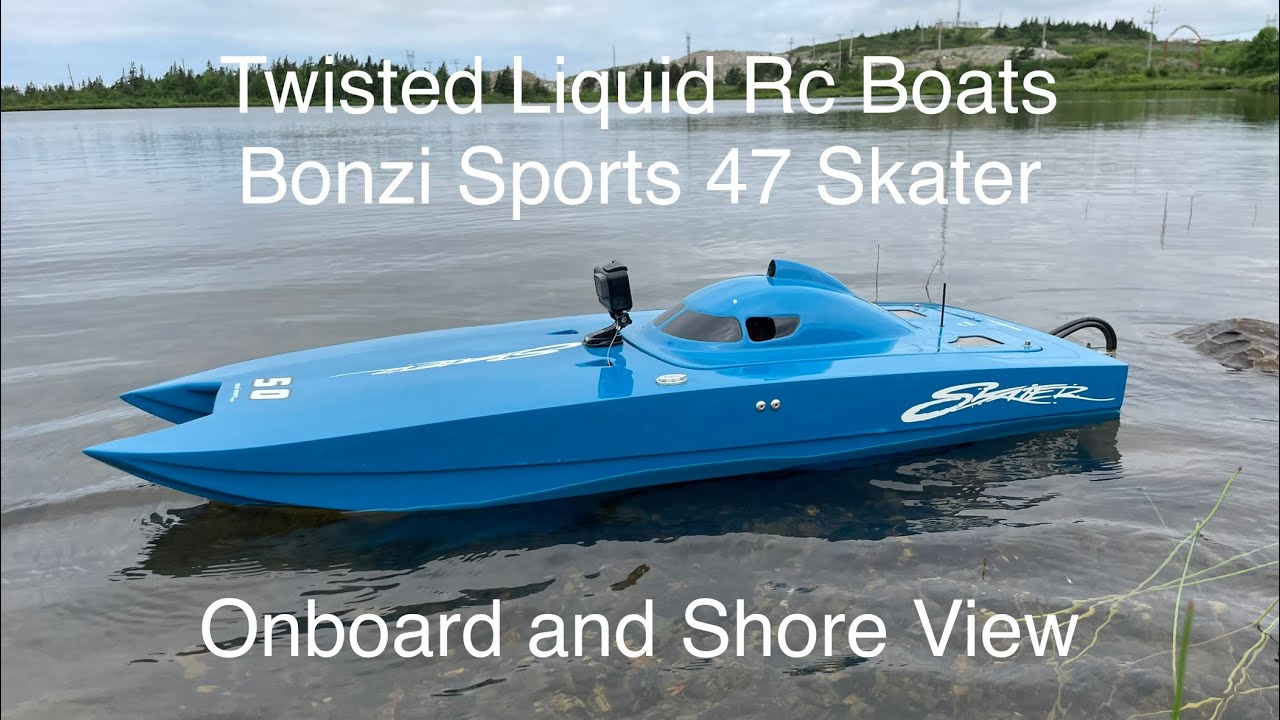 Bonzi Sports 47 Skater Rc Boat Onboard and Shore View