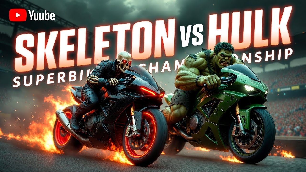 Skeleton Rider vs Hulk Superbike Championship | Epic Stadium Race 2026
