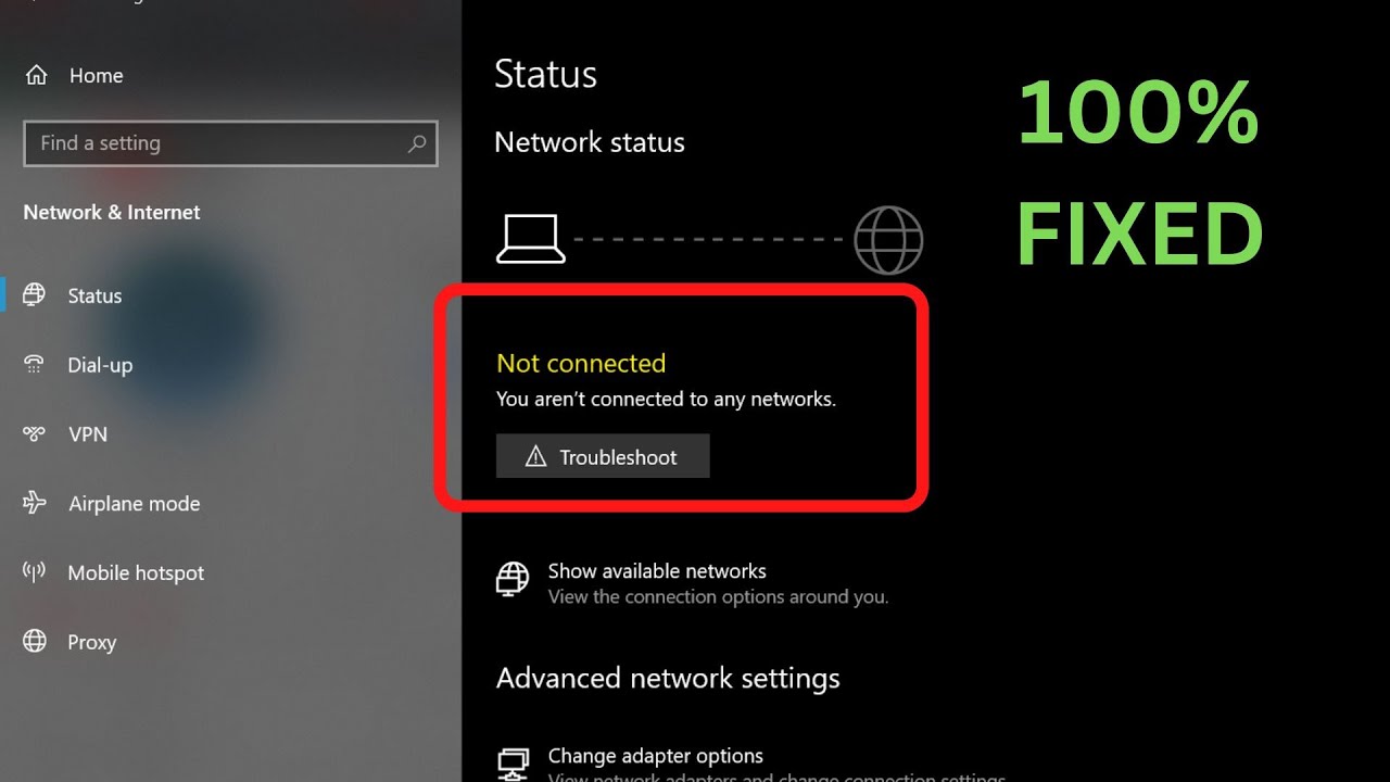 How To Fix You Are Not Connected To Any Network In Windows 10 [6 Ways] || Fix All WiFi Not Working