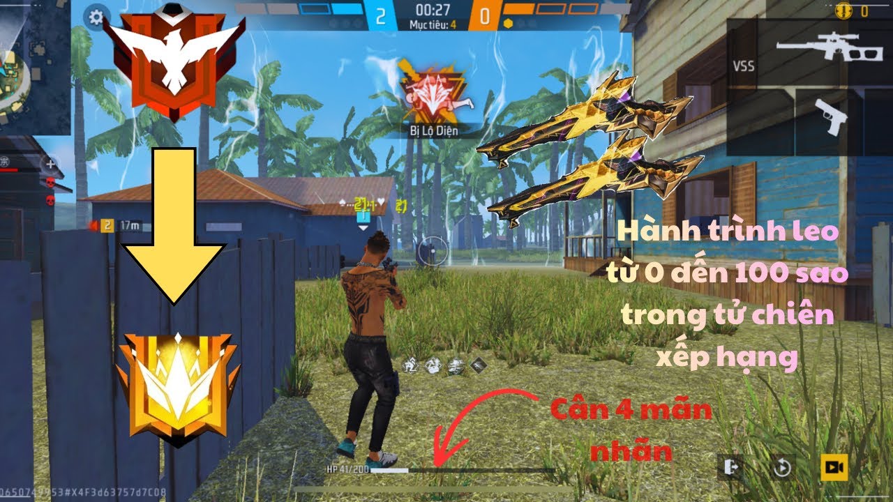 [ Free Fire ] Tiếp tục leo lên 100 sao ‘’cân 4 mãn nhãn’’