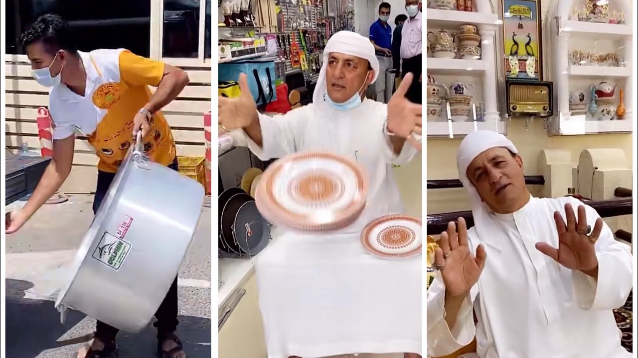 الشيف خالد حرية في سوق الراس لشراء الصحون .. (تسمح لي ادق صحن واحد على الارض 😂 .. عطني صحن بدقه)