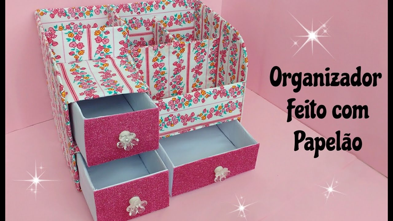 Organizador Feito com Papelão /Como Fazer um Organizador Multiuso 😍💟