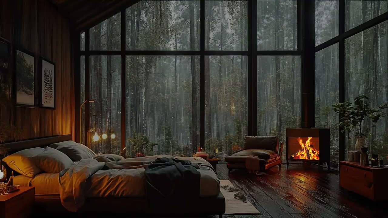 Goodbye Insomnia with Heavy Rain and Thunder Sounds on the Window | Deep Sleep and Relaxation