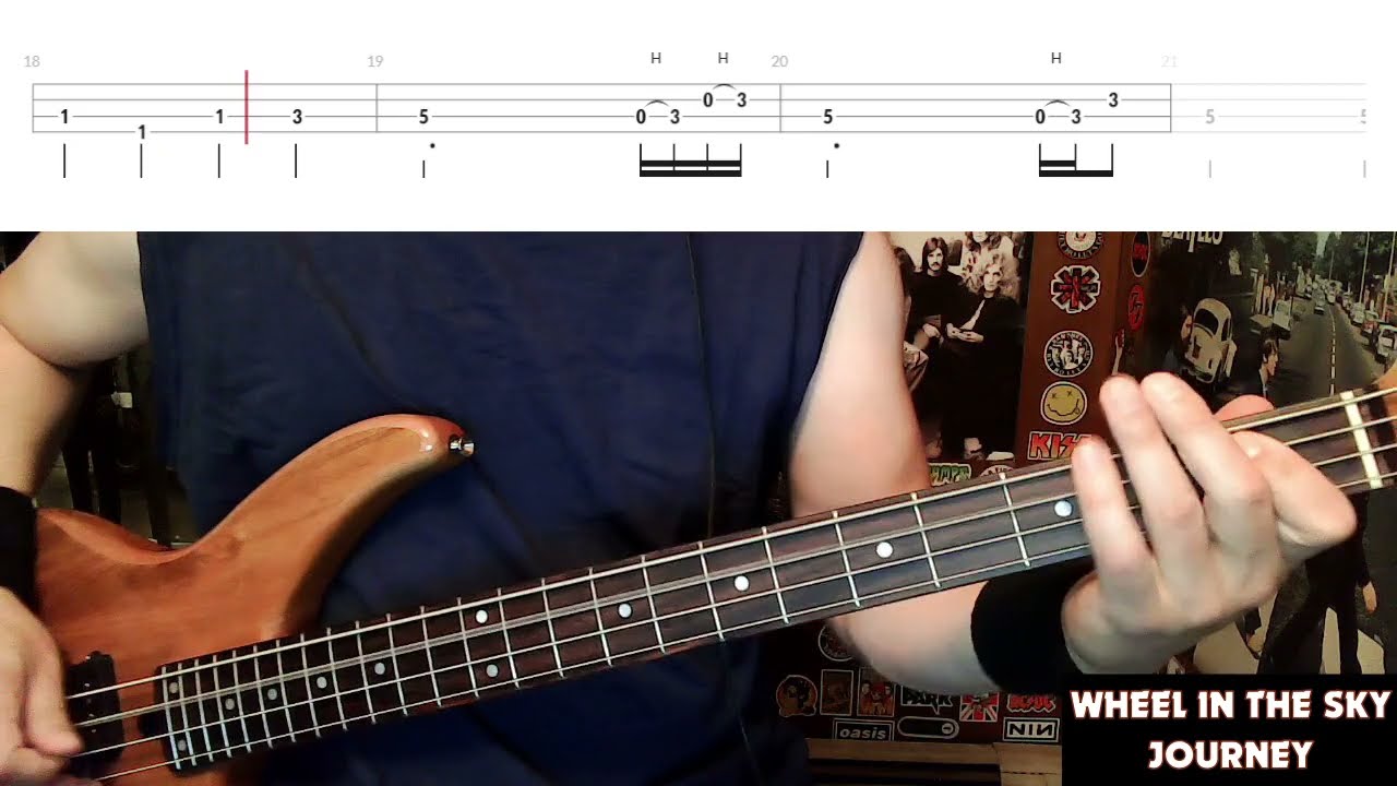Wheel In The Sky by Journey - Bass Cover with Tabs Play-Along