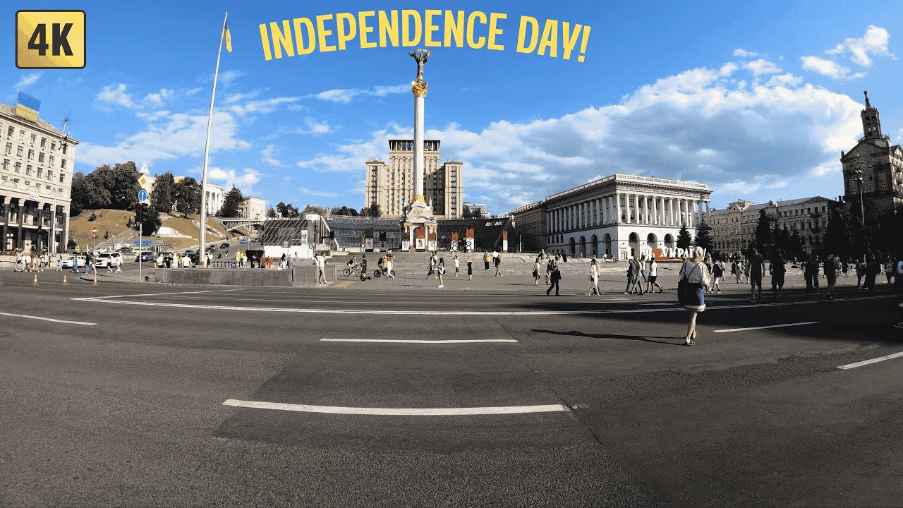 Independence Day of Ukraine 2023 | Kyiv walk tour | 4K