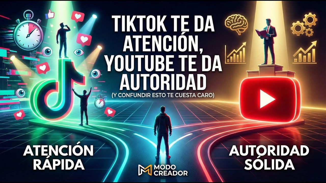 TikTok te da atención, YouTube te da autoridad (y confundir esto te cuesta caro)