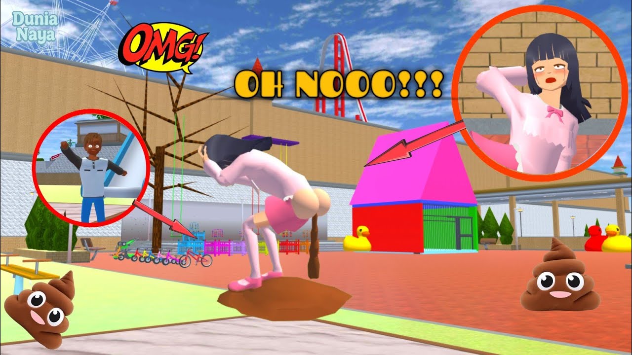 Mio Eek Sembarangan di taman Yuta marah jatuh kena eek 🤣💩 #sakuraschoolsimulator 