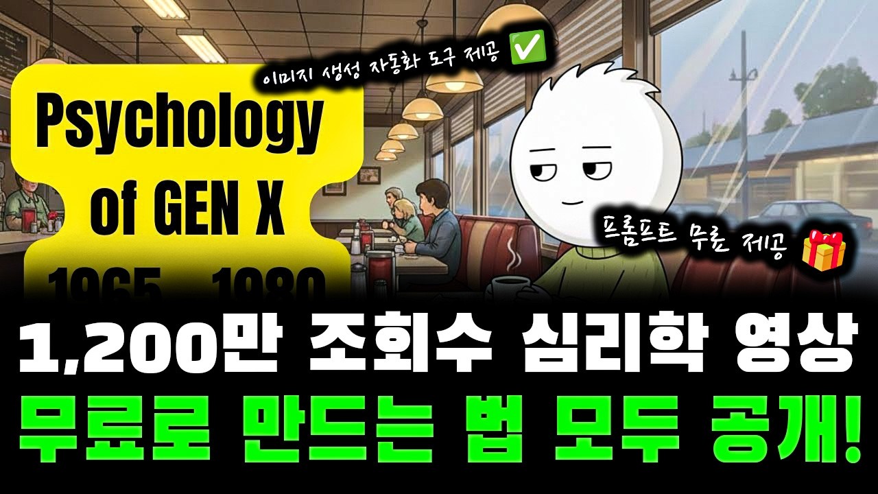 심리학 롱폼 영상, 하나 만드는 데 시간도 비용도 너무 많이 드시죠? 이제 시간·비용 걱정은 끝내세요! 100% 무료 자동화로 고퀄리티 영상을 만드는 법을 지금 바로 공개합니다