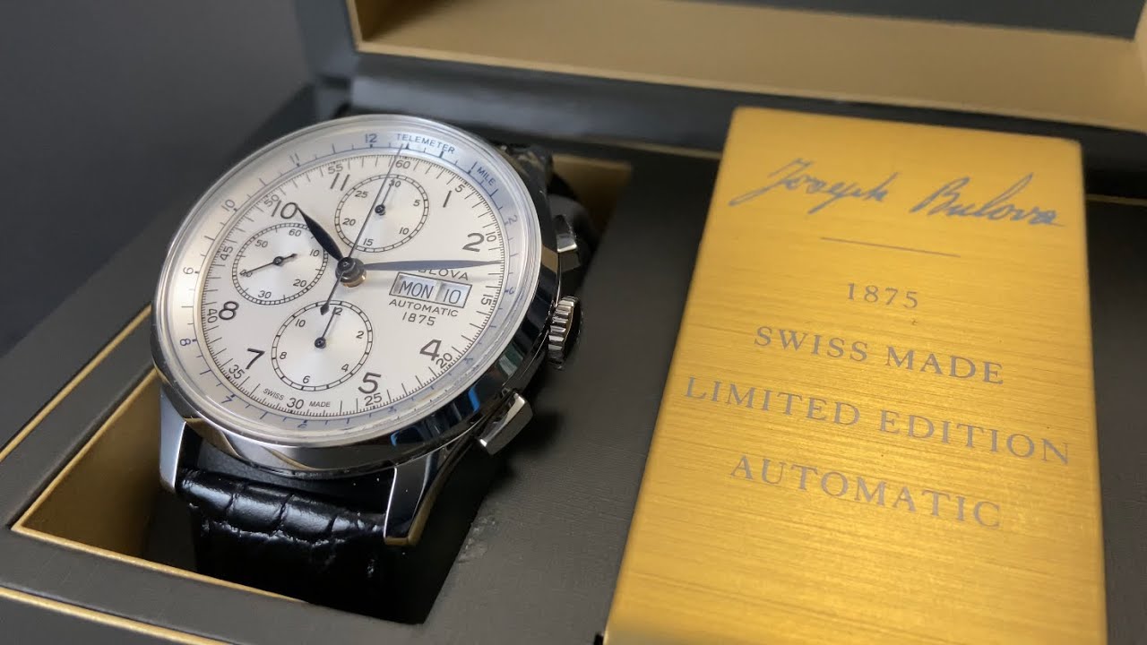 Joseph Bulova Chronograph!  Vintage Style Swiss Automatic Chrono with Telemeter!